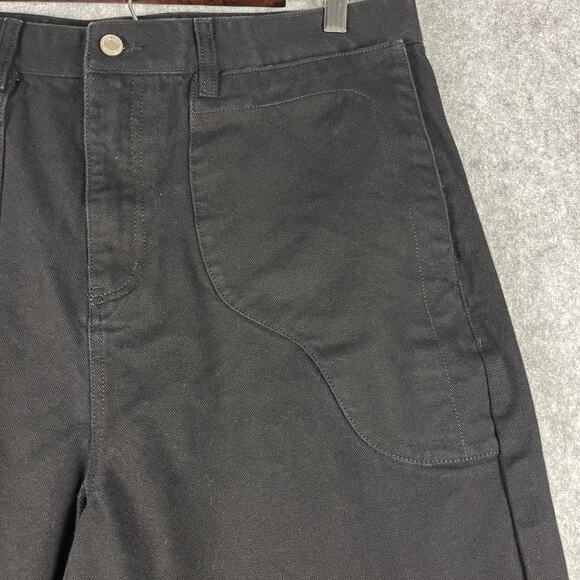 Joshua Mohamed Jeans Men 34x28 Black Wide Leg Baggy Skate Grunge Hip Hop - Picture 4 of 15